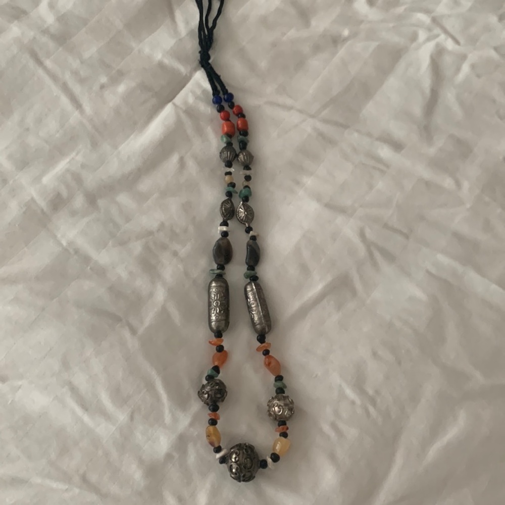 Silver and stone necklace